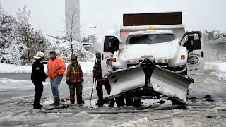 preview picture of video 'Snow Plow Truck Catches on Fire in Bristol  11.26.2014'