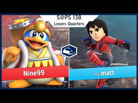S@PS 138 Ultimate Singles - Nine99(King Dedede) vs matt(Mii Brawler) Losers Quarters