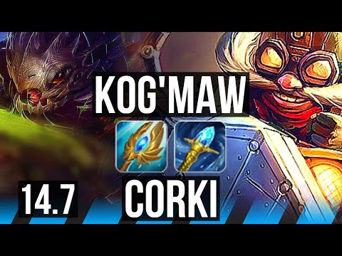 KOG'MAW vs CORKI (MID) | Comeback, 400+ games | EUW Master | 14.7