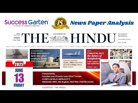 Newspaper Analysis - The Hindu Daily, Chintu M Raju!