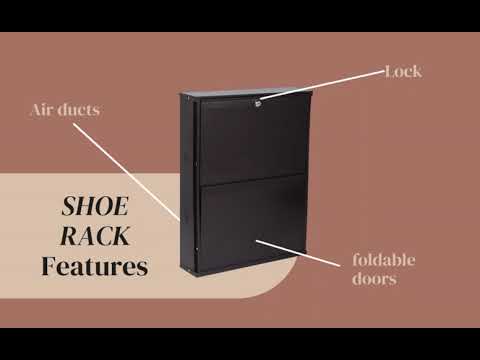 Jaimini Wall Mounted Metal Shoe Rack Shelf Organizer, 19 Inch