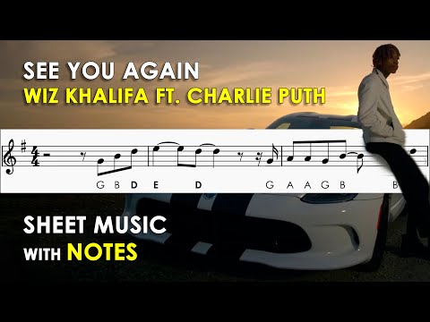 See You Again | Sheet Music with Easy Notes for Recorder, Violin Beginners Tutorial | Wiz Khalifa