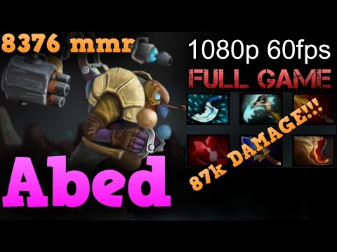 Abed plays Tinker 8376 mmr – 87k damage with aghanim scepter Full game.