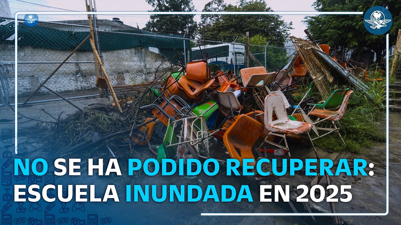 Un año después de la inundación, esta secundaria sigue dañada en Veracruz