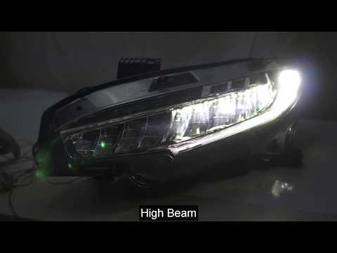2016-2018 Honda Civic Full LED Headlight Sample Testing