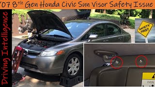 SAFETY ISSUE!! How To Fix Drooping Sun Visor: 8th Gen '06-'11 Honda Civic, Sun Visor Split