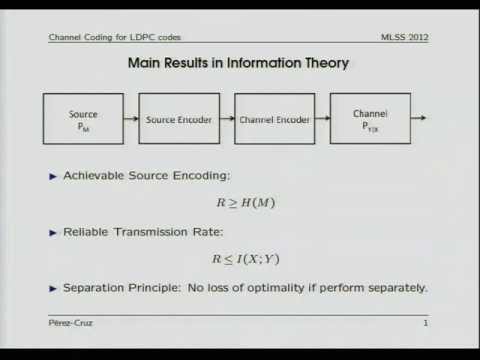 MLSS 2012: F. Perez-Cruz - Channel coding with LDPC codes (Part 1)