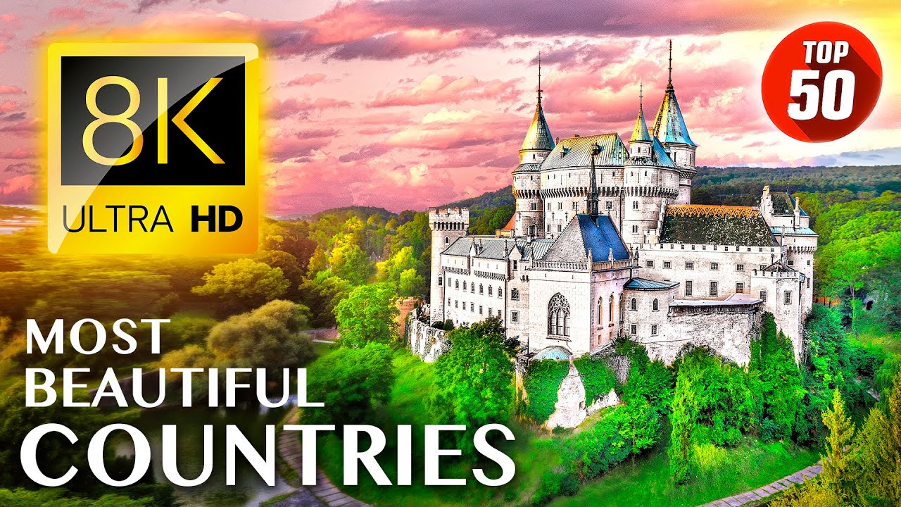 TOP 50 • Most Beautiful COUNTRIES in the World 8K ULTRA HD - Travel Tips & Tourist Places