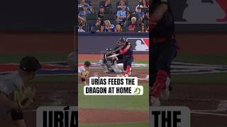 Luis Urías breaks out the Home Run Dragon for the first time at Rogers Centre ???? #MLB #BlueJays