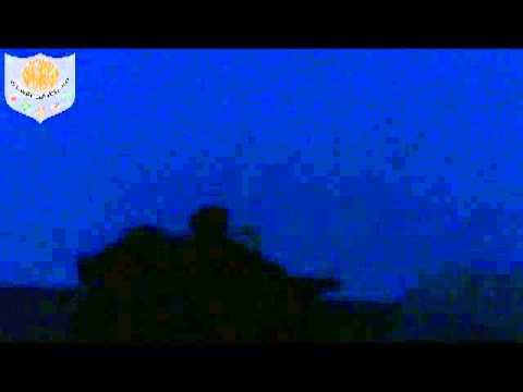 استهداف مقرات النظام بقذائف الدبابة في مخيم حندرات في ريف حلب من قبل جيش المهاجرين والأنصار ضمن معركة فك الأسرى