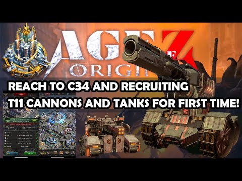AoO Age of Origins - Reach to c34 and Recruiting T11 Cannons and Tanks for the first time!