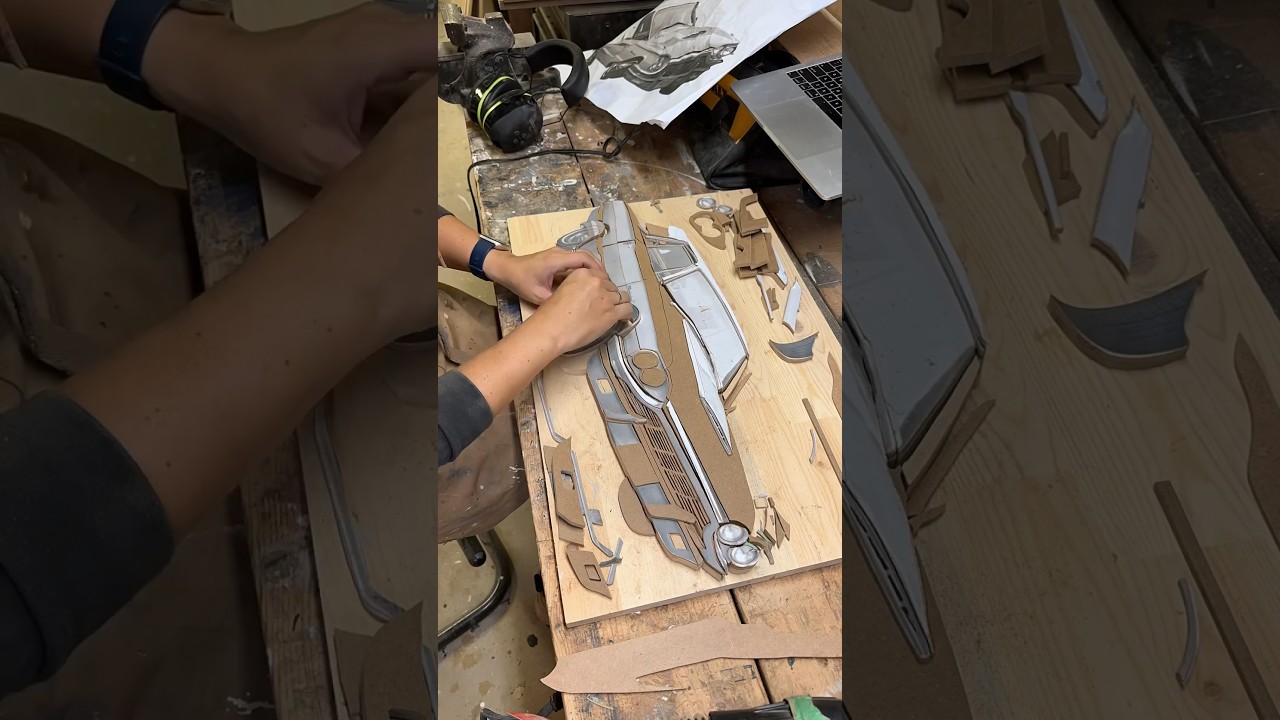 Making of the 1964 Ford Thunderbird! #scrollsaw #diywood #woodprojects