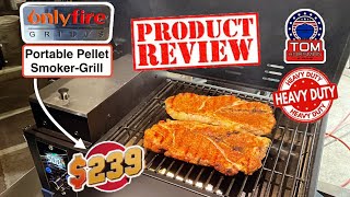 Review Of The OnlyFire Portable Pellet Smoker-Grill! / Only $239.00! / Awesome Pork Steak!
