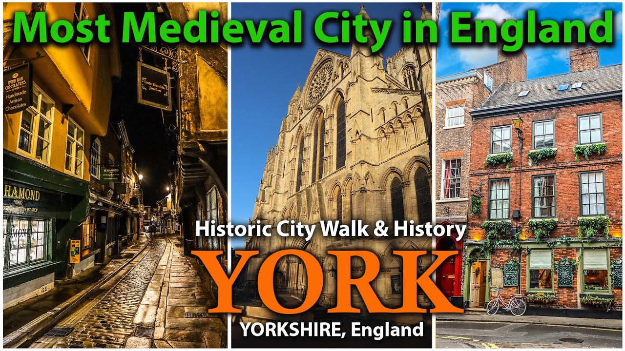 Immersive street-level walking tour through York, United Kingdom, showcasing authentic urban landscapes, local architecture, and the vibrant atmosphere of the city's neighborhoods
