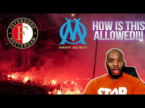 AMERICAN REACTS TO FEYENOORD VS OLYMPIQUE MARSEILLE ULTRAS CLASH - SEMI FINAL