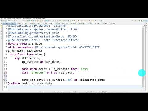Video 27: CDS View - Date Functionalities