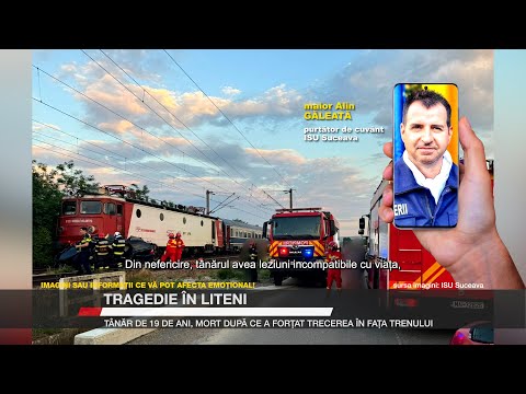 Tragedie în Liteni:  tânăr de 19 de ani, mort după ce a forțat trecerea în fața trenului
