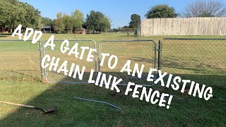 Installing a gate on existing chain link fence. Easy!