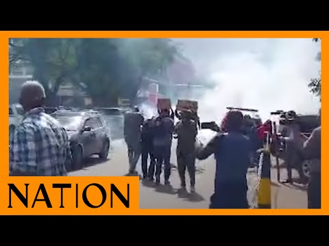 Police lob tear gas to disperse anti-Finance Bill protesters in Nairobi city centre