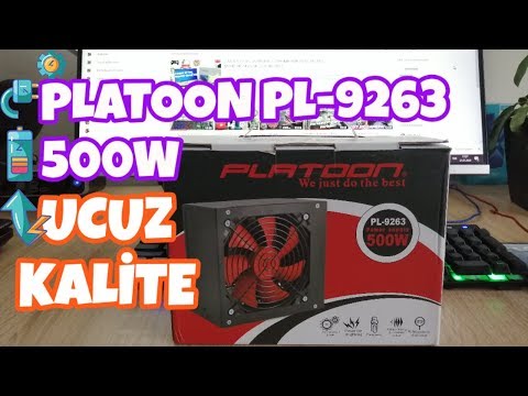 Platoon PL-9263 500W 12Cm Fan+ 4 Sata Power Supply
