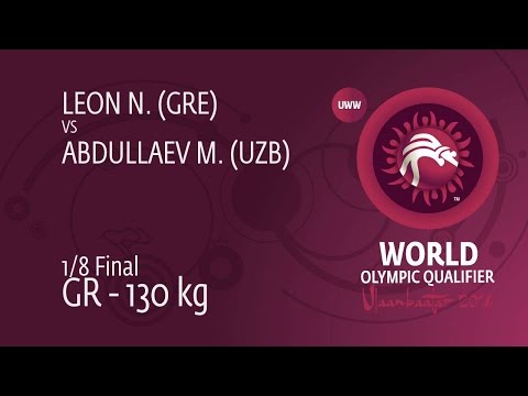 1/8 GR - 130 kg: M. ABDULLAEV (UZB) df. N. LEON (GRE) by TF, 10-0