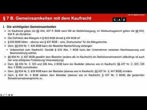 Examenskurs Schuldrecht BT – Folge 20 (Werkvertrag)