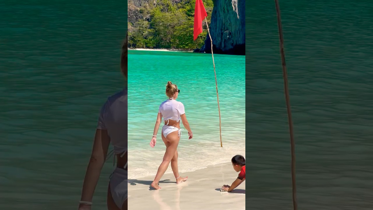 🇹🇭Maya Bay Beach Hot Sand And Sea Summer Holiday 44🏝️ #mayabeach #mayabay
