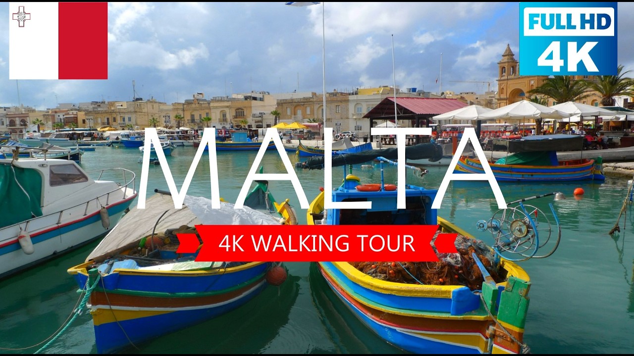 Walking Tour in Malta | Valletta, Sliema, Mdina | 4K