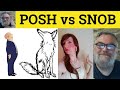 🔵 Posh or Snobbish - Posh Meaning - Snobbish Examples - Difference Between Posh and Snobbish
