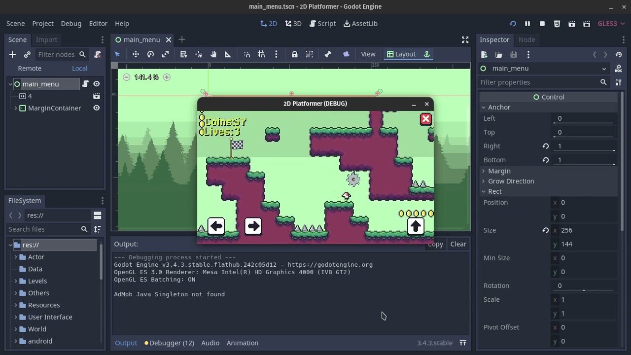 Platformer made using Godot Game Engine.