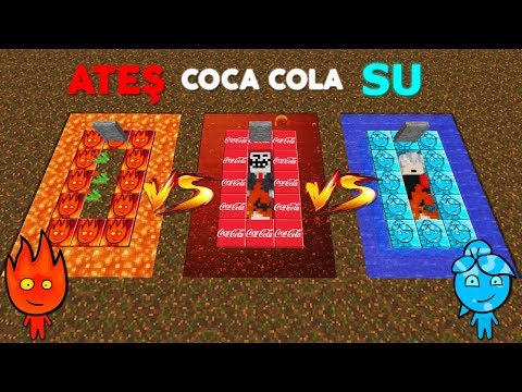 ATEŞ VS COCA COLA VS SU MEZAR ŞANS BLOKLARI - Minecraft