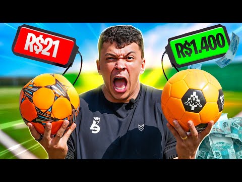 BOLA DE 1400 REAIS vs BOLA DE 21 REAIS 💸 QUAL É A MELHOR?!