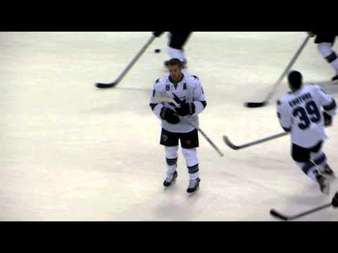Joe Pavelski during pre-game warm-up at the Sharks @ Senators hockey game