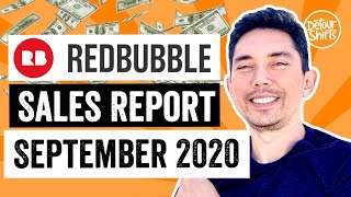 My RedBubble Sales - September 2020! Review of my income. Results on how to make money online.
