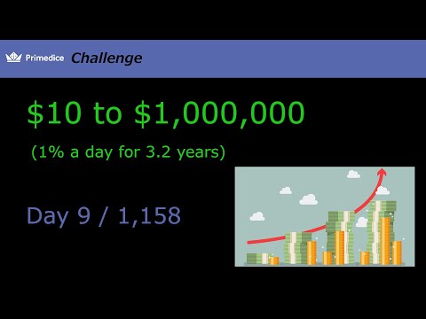 PrimeDice Challenge - $10 to $1,000,000 - Day9 - 1/Oct/2020
