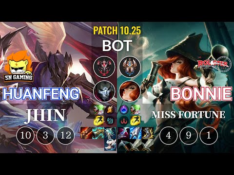 SN huanfeng Jhin vs KT Bonnie Miss Fortune Bot - KR Patch 10.25