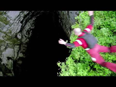 Cave Parachuting into hole in Earth