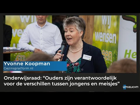 Uitgelicht! 20 oktober 2020 Yvonne Koopman (gezinsplatform.nl) over gender-uitspraken Onderwijsraad