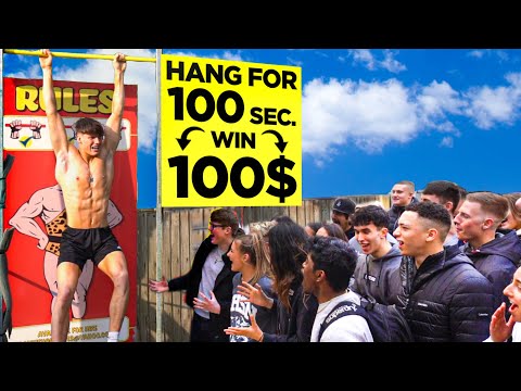 Hang for 100 Seconds Win £100 VS The Public
