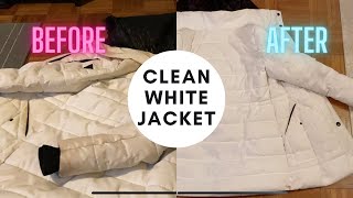 How to clean a WHITE winter jacket / coat (no bleach)