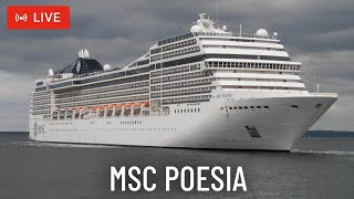 SHIPS TV - MSC Poesia  Cruise Ship Departing Port of Southampton (LIVE)