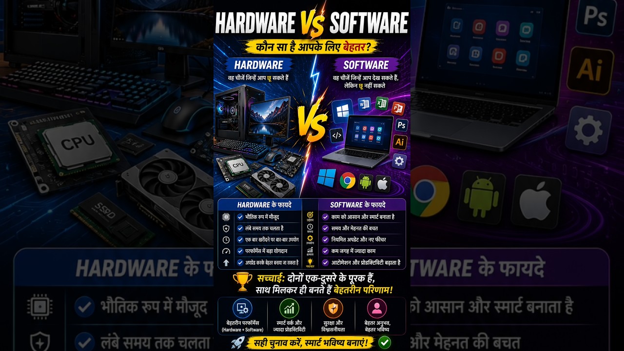 Hardware vs Software: The Key Difference Explained | What's the Difference? #hardware  #software #ai