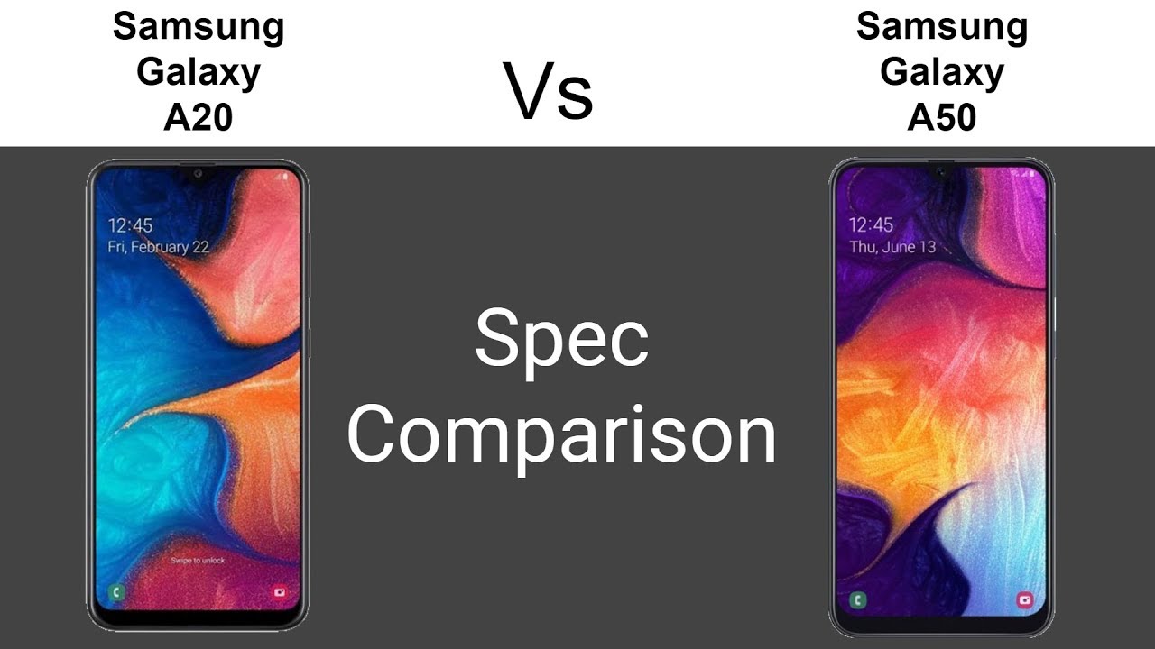 Samsung Galaxy A20 vs A50   Spec Comparison