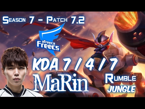 AFs MaRin RUMBLE vs LEE SIN Jungle - Patch 7.2 KR Ranked