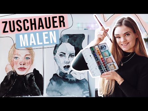 Ich male meine Zuschauer - Aquarell und Line Art Tutorial  // I'mJette