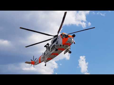 Sea King arrives Ullevål Hospital,  Oslo Norway