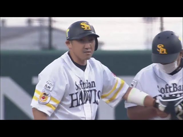 【ファーム】ホークス・内川聖一  追加点となるタイムリー2ベース‼ 2020/7/4 H-C(ファーム)