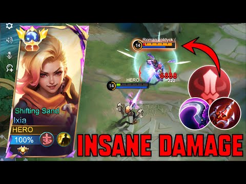 NEW IXIA FIGHTER EMBLEM INSANE DAMAGE 😱 | Ixia Best Build 2024 - MLBB