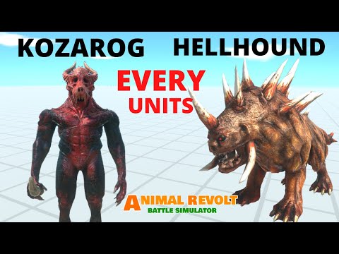 HellHound e Kozarog vs Todas as Unidades -  Animal Revolt Battle Smulator