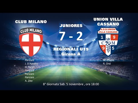 22-11-05 Juniores A:  CLUB MILANO  -  VILLA CASSANO  7 : 2